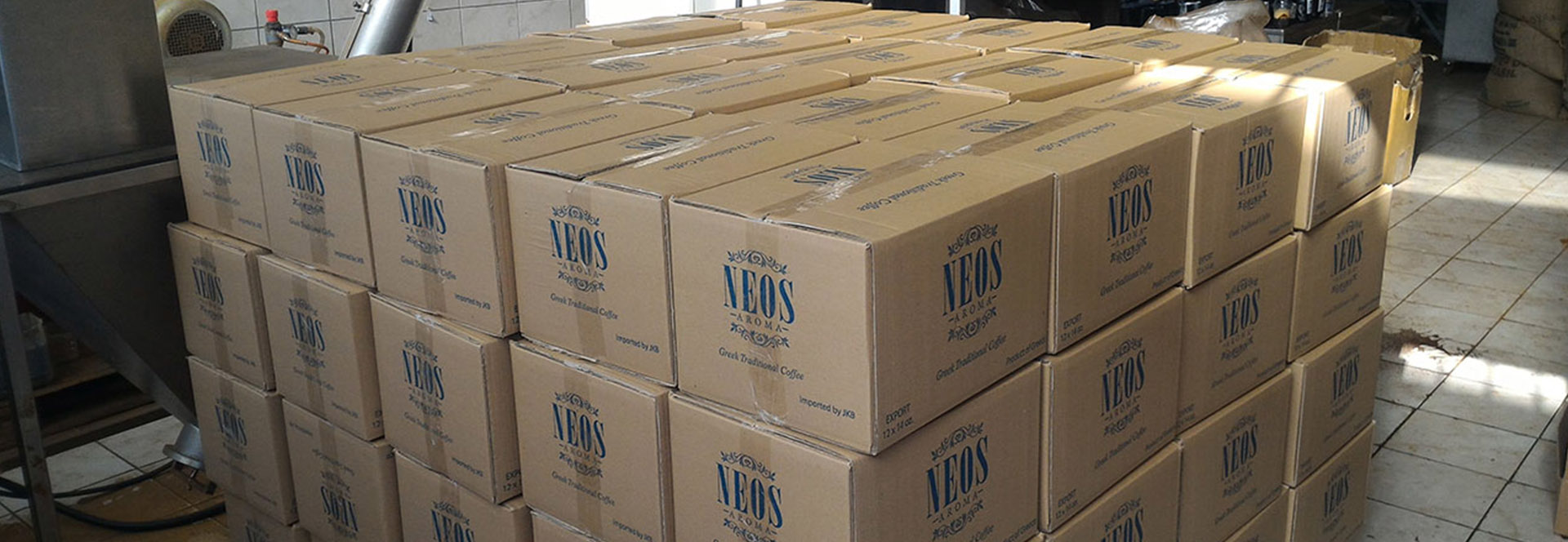Neos Greek coffee order banner