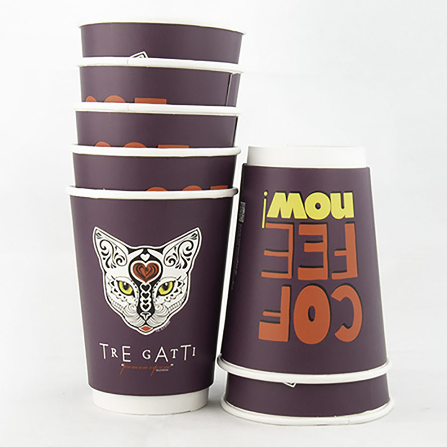 Tre Gatti ποτήρι χάρτινο διπλότοιχο (μωβ) 3